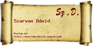 Szarvas Dávid névjegykártya
