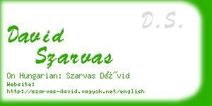 david szarvas business card